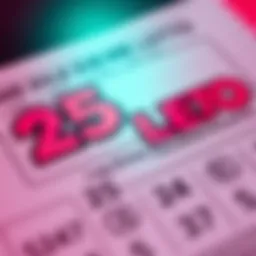 A close-up of a 25 Leg Dime Lotto ticket displaying numbers and gameplay instructions.