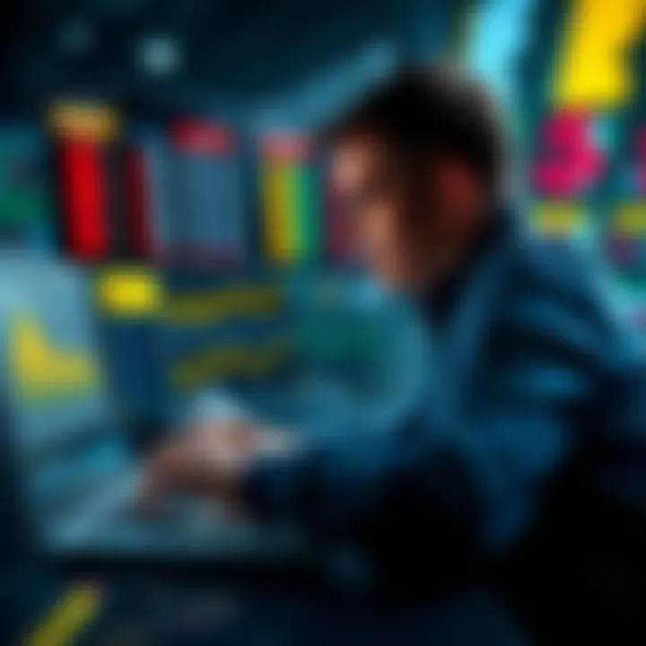 A person studying sports betting odds on a laptop, with charts and graphs displayed on the screen, focusing on parlay strategies.