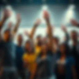 A group of diverse people celebrating their progress in a 30-day challenge, showing enthusiasm and motivation.