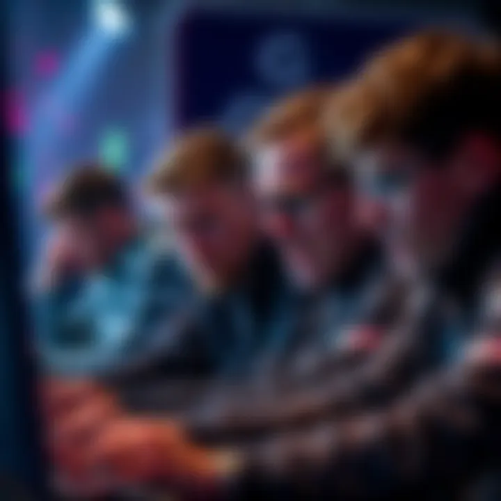 Players strategizing during the 6 Man competition with intense expressions