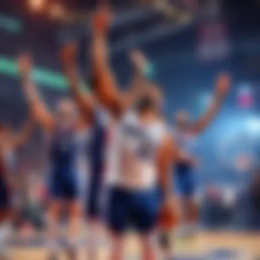 Philadelphia 76ers players celebrate their win against the Boston Celtics, showing excitement and team spirit after securing the 3-1 series lead.