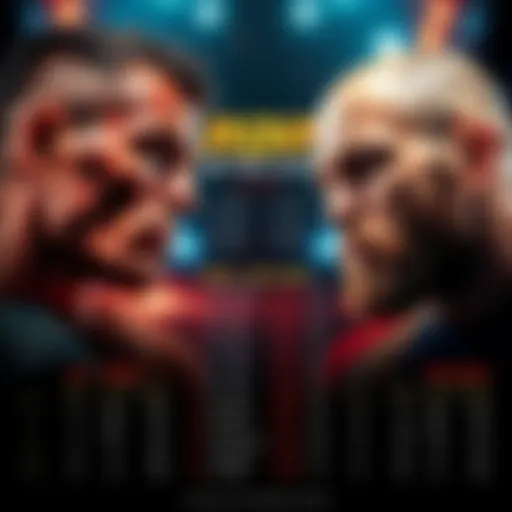 An infographic showing the betting odds and records of RDR and Whittaker, highlighting their fight stats and career achievements.
