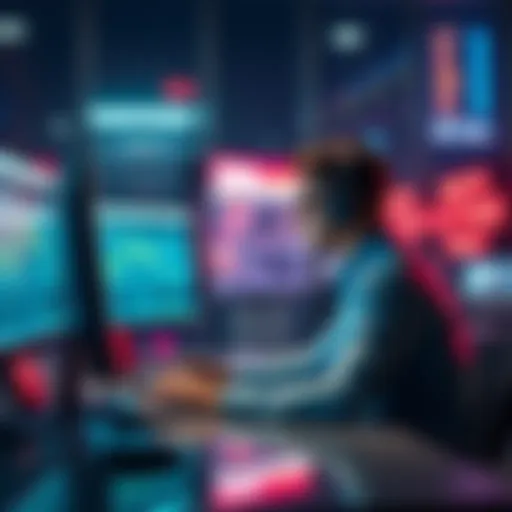 A person sitting at a computer looking for ways to access the Stake website in Australia