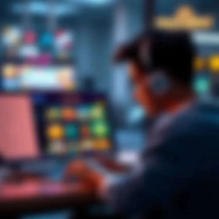 Accessing Pragmatic Play Games A person using a laptop with a VPN connection to access online games like Jokers Jewels and Sweet Bonanza from different countries.