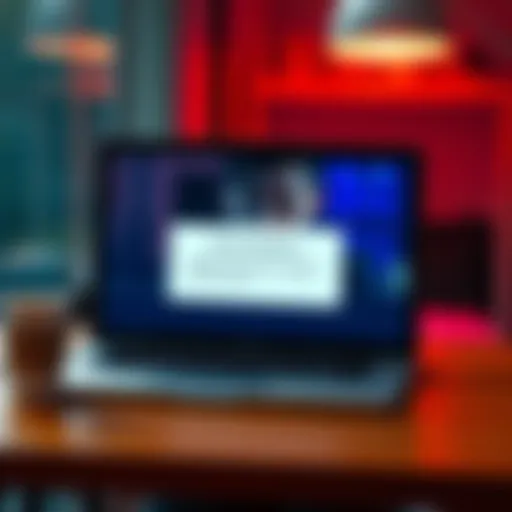 A laptop screen showing a locked account message after a deposit, with disappointment visible on the user's face.