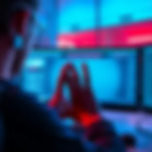 A frustrated person looking at their computer screen showing an account restriction message