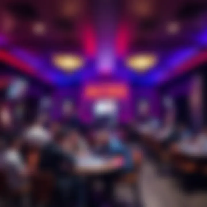 Interior view of Aces Poker with players at tables and a lively atmosphere