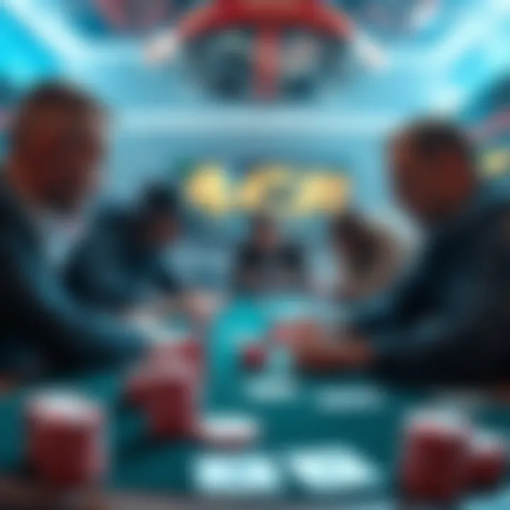 Players discussing concerns about fairness in ACR Poker, with poker cards and chips on a table.