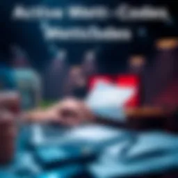 Active Betting Codes A person analyzing active betting codes on a laptop with betting slips and calculators around them