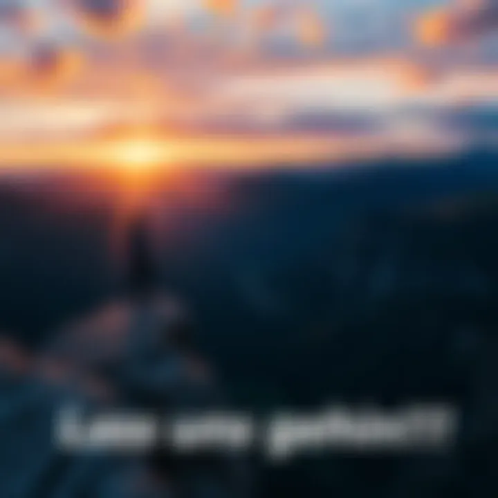 A person standing at the edge of a cliff, looking out at a vast landscape with mountains and a sunset, symbolizing new beginnings and the spirit of adventure.