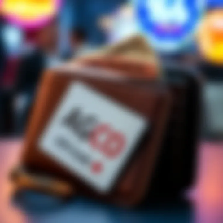 A graphic showing a wallet with a limited amount of gift cards and cash, symbolizing AGCO's regulations on gift card deposits in Ontario casinos