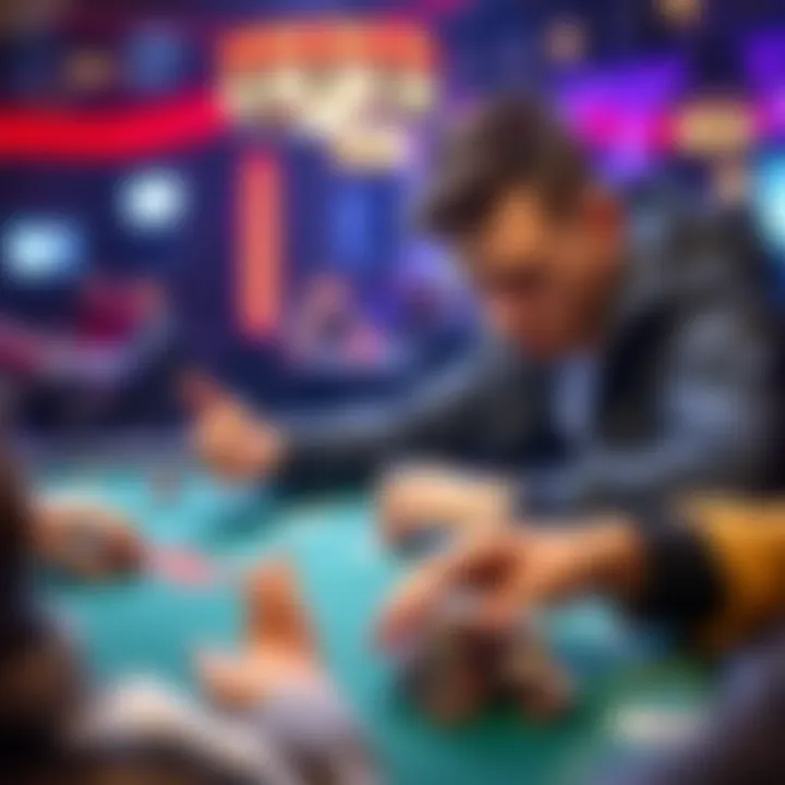 Aggressive player going all-in at a cash game A bold player at an online cash game pushes all-in with a carefree attitude, showcasing an intense moment of decision-making.