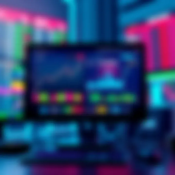 Illustration of a computer screen displaying sports betting data with graphs and charts, representing AI technology in betting strategies.