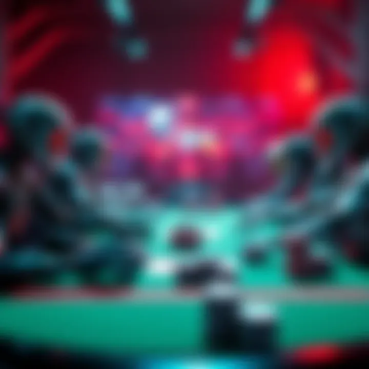 Different AI systems competing in a poker cash game, showing the tension and excitement of the match.