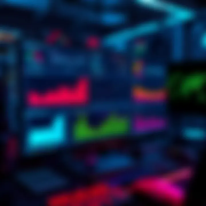 A computer screen displaying graphs and data analytics related to gaming outcomes, with an AI interface analyzing trends.