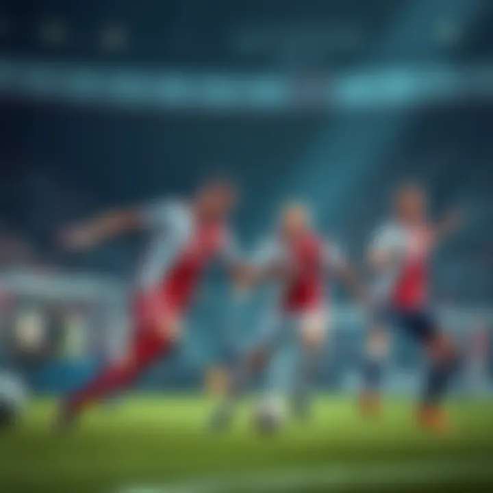 Ajax players in action against Inter Milan, showcasing a lively football match with attackers pushing against defenders.