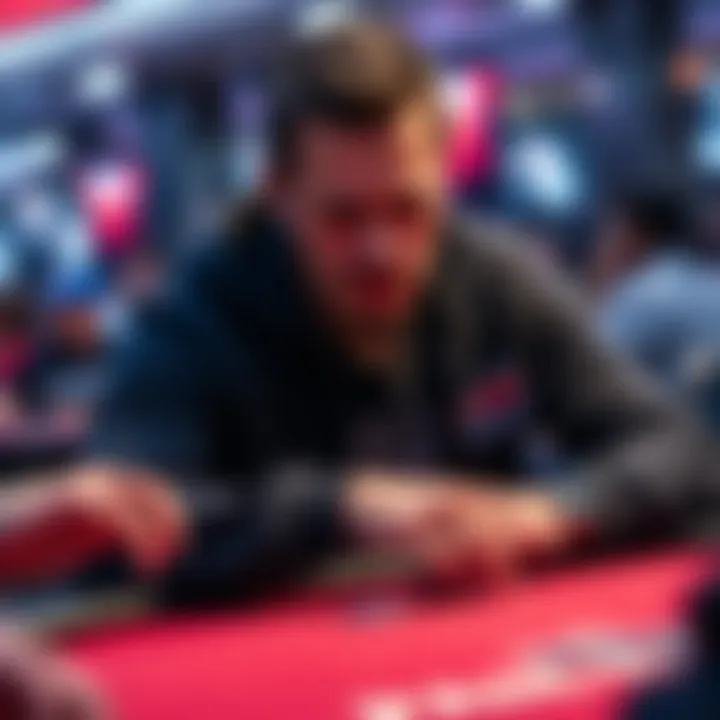 Alejandro Lococo, known as Papo MC, playing poker at a tournament with focused expression