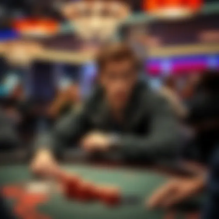 Alex Foxen at a poker table Alex Foxen looking surprised while playing poker at a tournament table