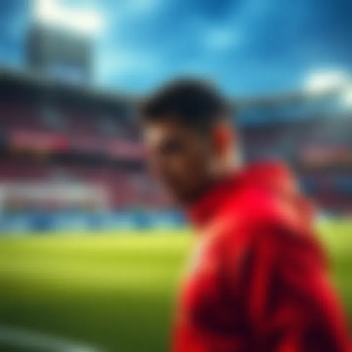 Alvarado practicing on the field before the match, looking focused and ready to play.