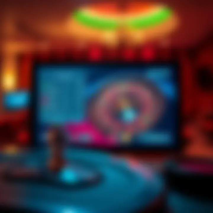 A computer screen displaying an American roulette simulation with a spinning wheel and betting options.