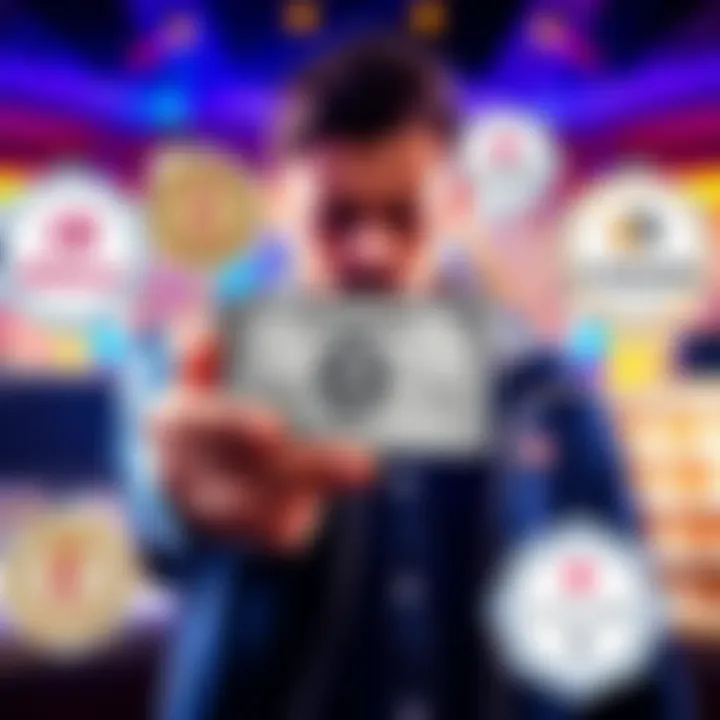 A person displaying their AmEx Platinum card while surrounded by hotel loyalty program logos like Hilton and Caesars.