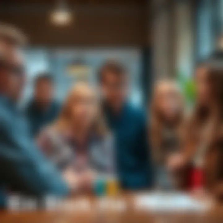 A group of people looking frustrated and discussing their losses in a casual setting.