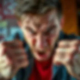 Angry person expressing frustration A person with a furrowed brow and clenched fists, showing visible signs of anger and frustration