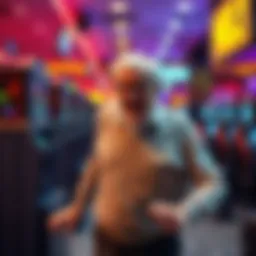 A frustrated elderly man storms off the HCL gaming stage after a significant loss, showing clear signs of anger and disappointment.