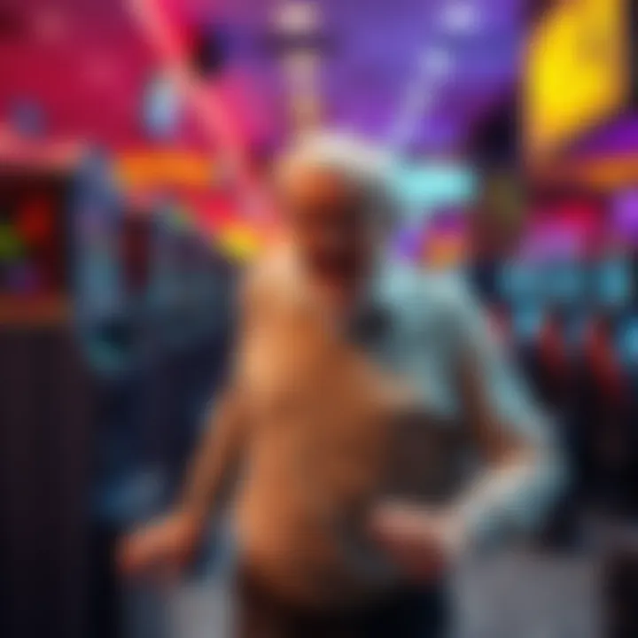 A frustrated elderly man storms off the HCL gaming stage after a significant loss, showing clear signs of anger and disappointment.