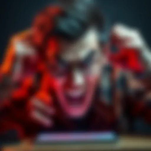 Frustrated person expressing anger online about losing account access, with a computer screen showing a login error message