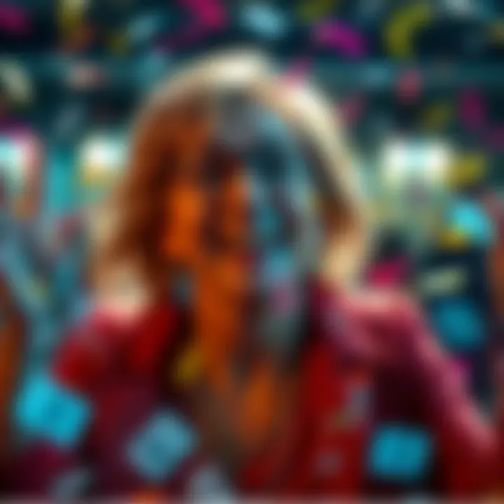 Anita Max joyfully celebrating her unexpected lottery win with confetti around her