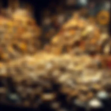 A collection of 400 different antique chips displayed in an antique shop