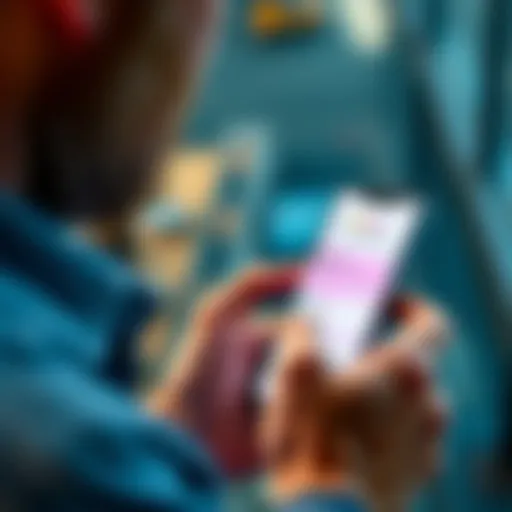 A person checking ratings and reviews of an app on their smartphone