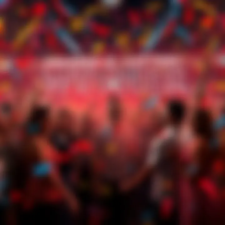 People celebrating a lottery win in Arkansas with confetti and happy expressions.