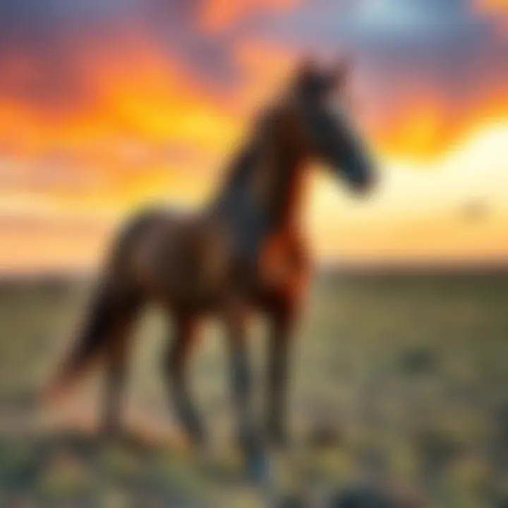 Arrogate Hercules the horse stands in a field in Oklahoma after leaving Texas, showcasing his strength and grace.