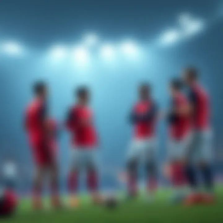 Players from Arsenal and Slavia Prague warming up before a Champions League match