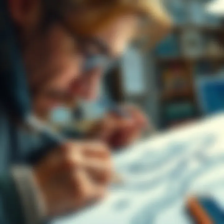 An artist carefully sketches a detailed drawing, showcasing incredible accuracy in their work.