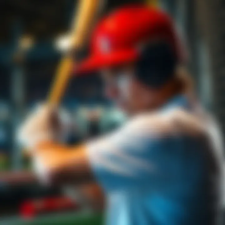 An athlete focuses on improving hitting skills with a bat, showcasing various techniques in a sports setting.