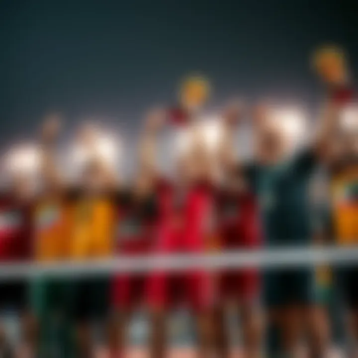 A group of athletes celebrating their recent victories, showing joy and motivation, with trophies in hand.