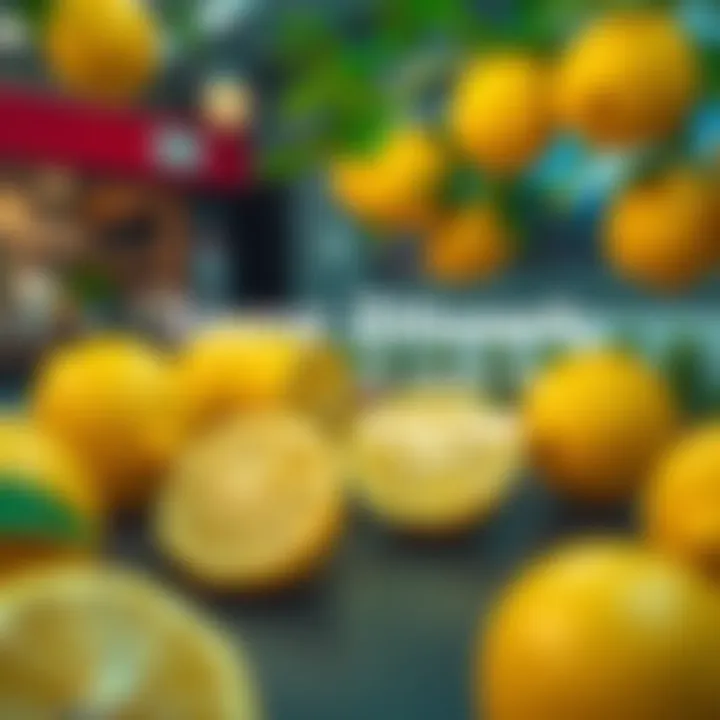 A cheerful interaction with augmented reality featuring animated lemons and humorous text about sourness.