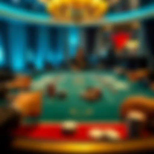 A baccarat table with cards and chips, showing players engaged in the game, reflecting moments of challenge and strategy.