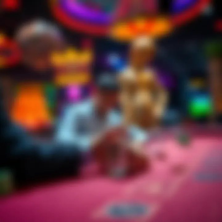 A person playing Baccarat and Limbo at a vibrant casino table, showcasing excitement and potential winnings.