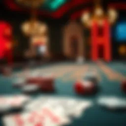 A baccarat table showing cards and chips, illustrating how players manage bankroll during the game.