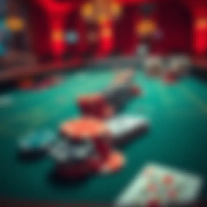 A view of a baccarat game table with cards and chips, showing streaks of winning hands.