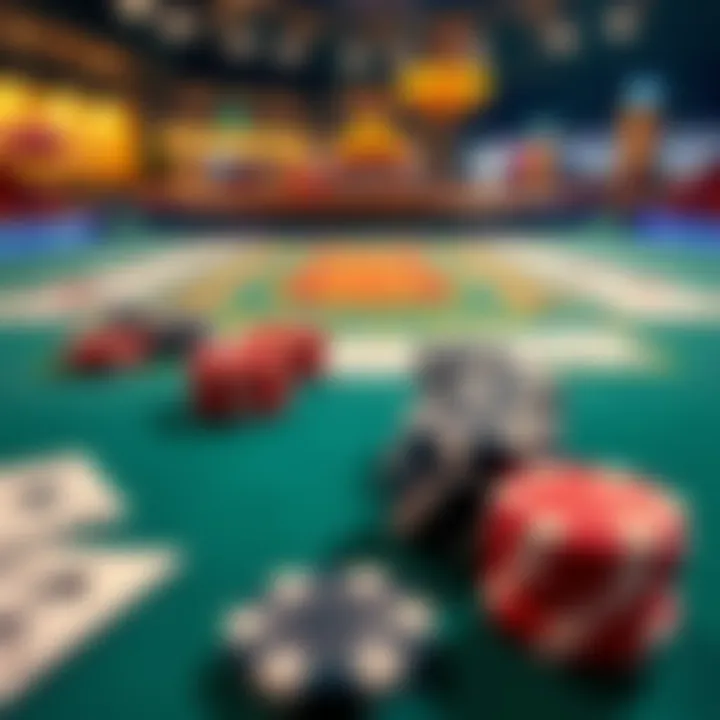 A close-up view of a Baccarat table with cards and chips, illustrating the game setup and importance of strategy.