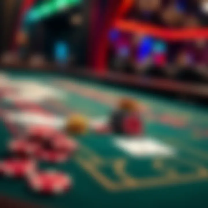A Baccarat table showing cards and chips, symbolizing a player's success in the game, with a focus on the excitement of gambling.
