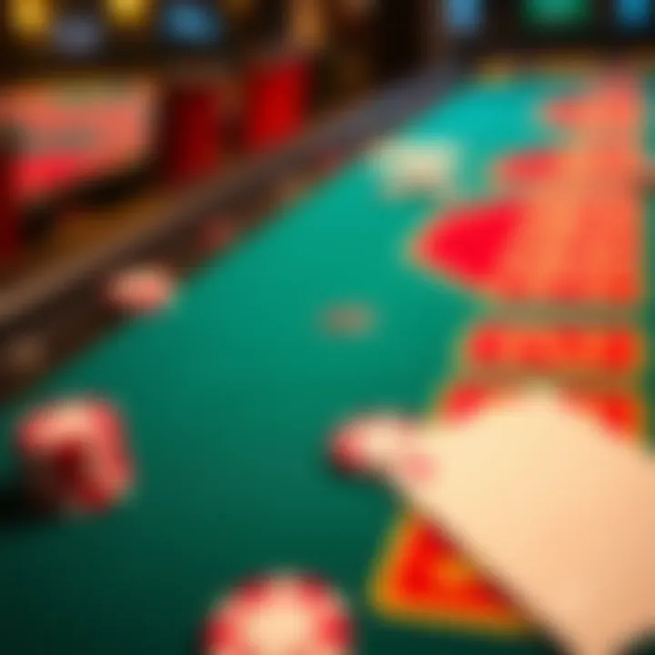 A Baccarat table showing chips and cards, symbolizing a player's journey from winning to losing big in gambling.