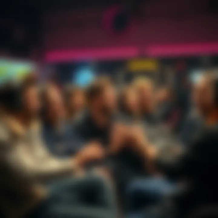 A group of people engaging in a lively discussion while sharing funny memes related to Back to back GG