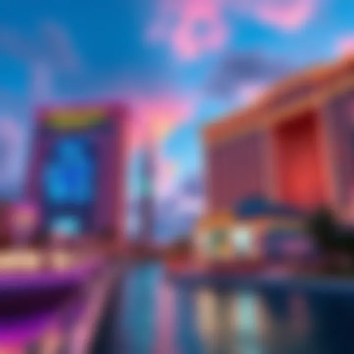 View of Baha Mar and Atlantis resorts in Nassau with casino signs