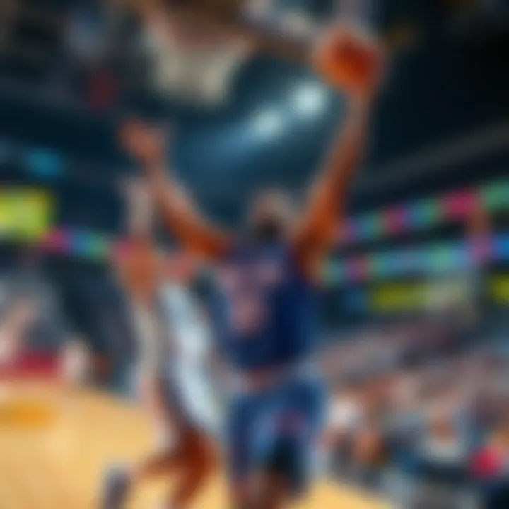 Bam making a strong shot during the KOTC game, celebrating his first quarter performance